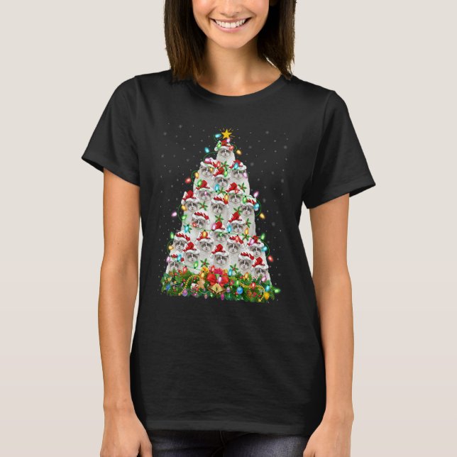 Ragdoll Cat   Xmas Lights Santa Ragdoll Christmas  T-Shirt (Front)