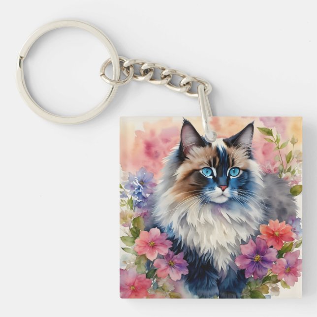 Ragdoll Chat Floral Art (Devant)