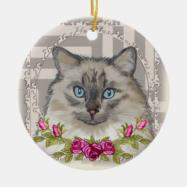 Ragdoll Chat Ornement Rose (Devant)