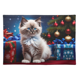 Ragdoll Kitten Christmas Present  Placemat