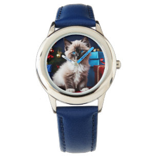 Ragdoll Kitten Christmas Present Watch