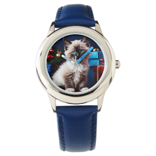 Ragdoll Kitten Christmas Present  Watch (Front)