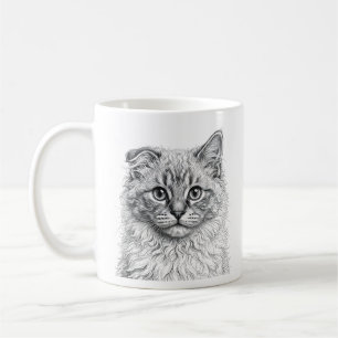 Ragdoll Kitten Mug - Black Ink Art