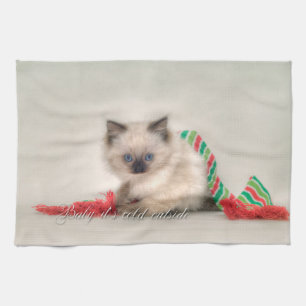 Ragdoll kitten tea towel