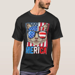 Ragdoll Merica 4th Of July Cat American Meowica Pa T-Shirt