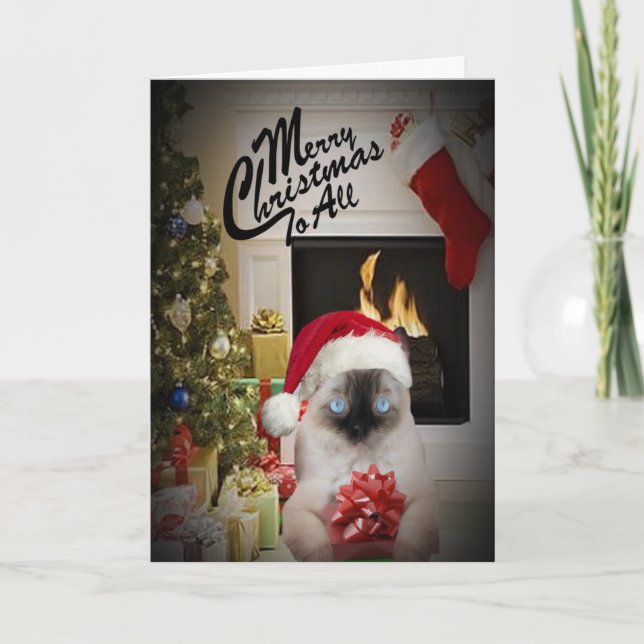 Ragdoll Merry Christmas To All Holiday Card (Front)