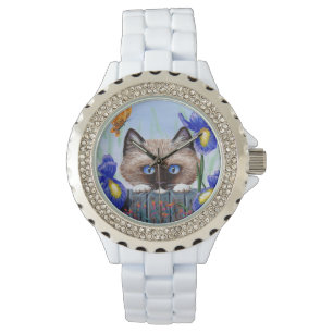 Ragdoll Siamese Burmese Cat Irises Creationarts Watch