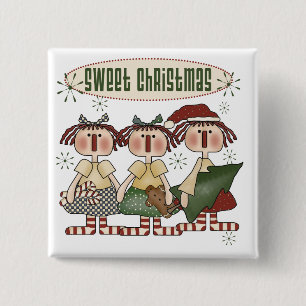 Ragdolls Sweet Christmas Tshirts and Gifts 2 Inch Square Button