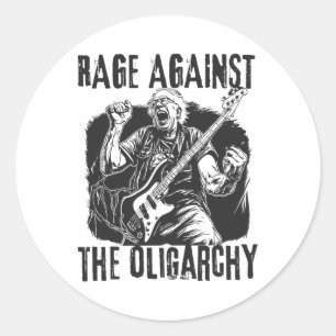 Rage Against Oligarchy Bernie Sanders Fight Protes Classic Round Sticker