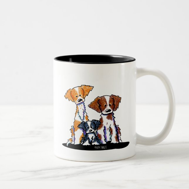 Rage and Mischief Brittany Dog  Two-Tone Coffee Mug (Right)