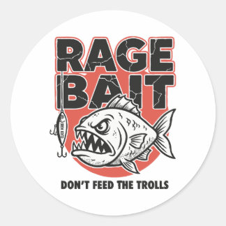 Rage Bait, Don’t Feed The Trolls Classic Round Sticker