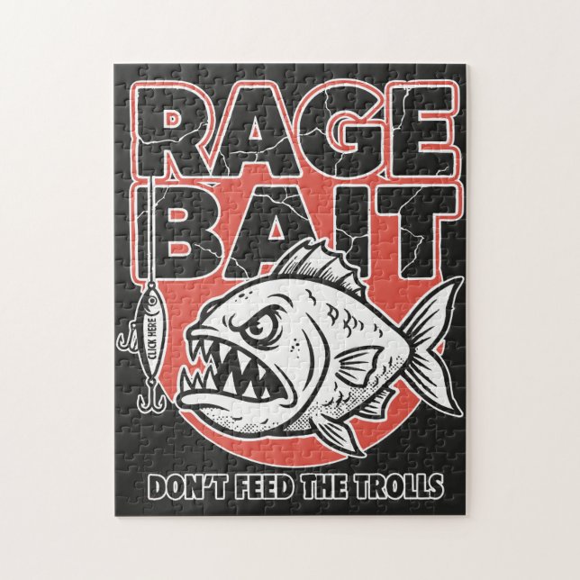 Rage Bait, Don’t Feed The Trolls Jigsaw Puzzle (Vertical)