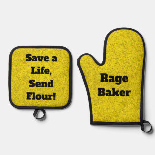 Rage Baker Yellow Oven Mitt and Pot Holders  Oven Mitt & Pot Holder Set