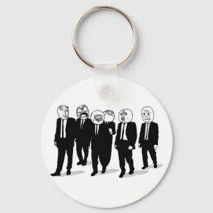 Rage Comic Meme Faces Walking. Me Gusta. Keychain