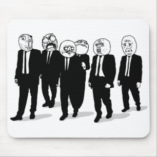 Rage Comic Meme Faces Walking. Me Gusta. Mouse Pad