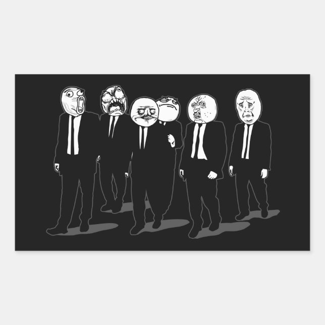 Rage Comic Meme Faces Walking. Me Gusta. Sticker (Front)