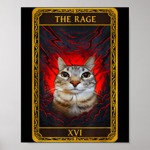 Rage consume me cat meme tarot card men women poster