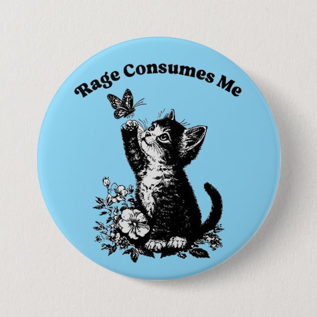 rage consumes me 3 inch round button (Front)