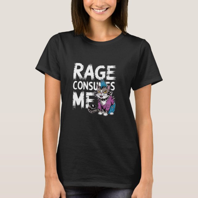 Rage Consumes Me Cat Graphic Tee (Front)