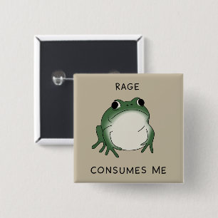 Rage Consumes Me Frog Pond Meme Vintage Nature 2 Inch Square Button