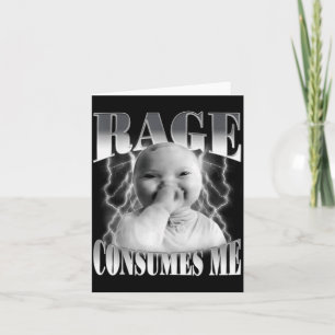 Rage Consumes Me Funny Ai Baby Holding Laugh Brain Card