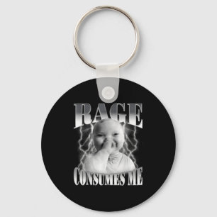 Rage Consumes Me Funny Ai Baby Holding Laugh Brain Keychain