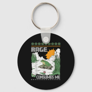 Rage Consumes Me Ugly Christmas Sweaters Funny Fro Keychain