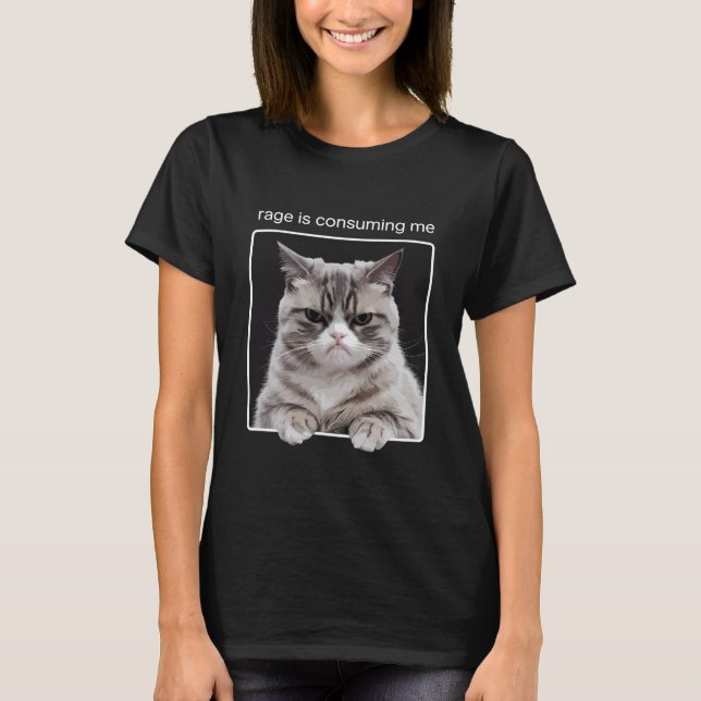 Rage Consuming Me – Funny Angry Cat Lover Gift T-Shirt (Front)