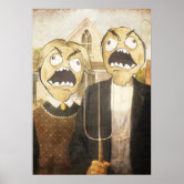 OMG RUN Scared Rage Face Comic Meme Poster