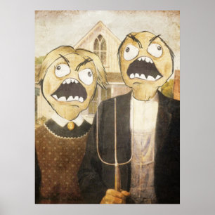 Rage Face Meme Face Comic Classy Painting Poster