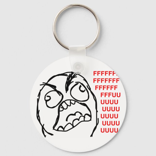rage face rage comic meme lol rofl keychain (Front)