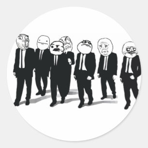 Rage Gang Round Stickers