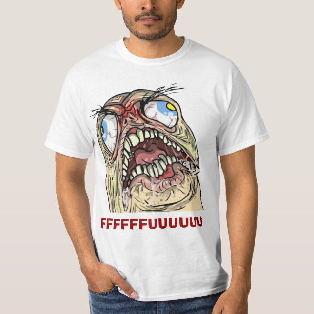 Rage Guy Angry Fu Internet meme Rage Face T-shirts (Front)