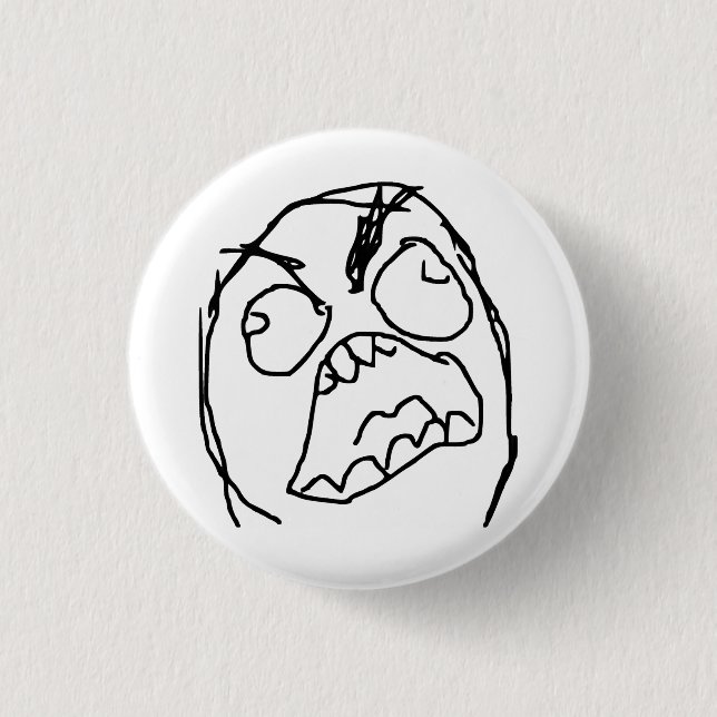 Rage Guy Angry Fuu Fuuu Rage Face Meme 1 Inch Round Button (Front)