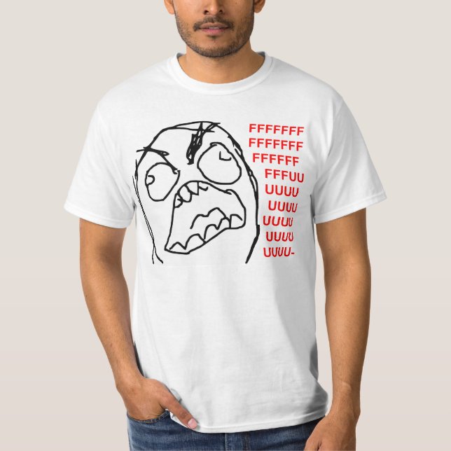 Rage Guy Angry Fuu Fuuu Rage Face Meme T-Shirt (Front)