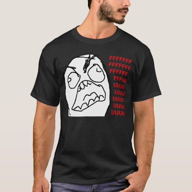 Rage Guy Angry Fuu Fuuu Rage Face Meme T-Shirt (Front)