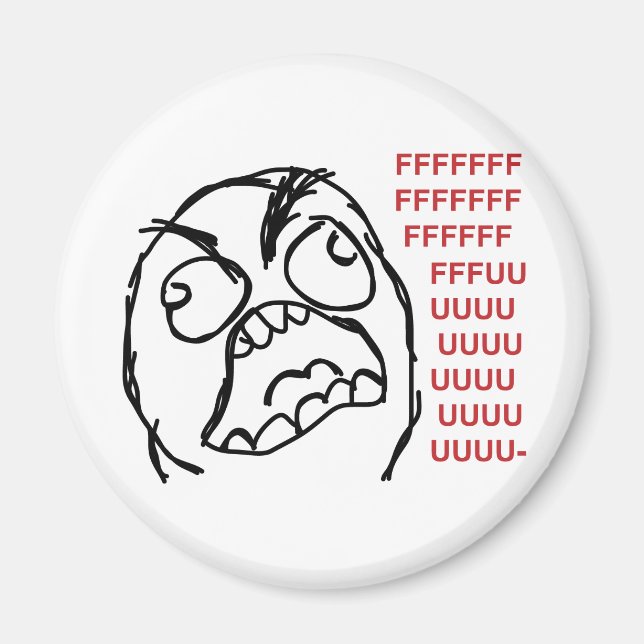 Rage guy fuuu fuuuu magnet (Front)