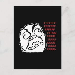 Rage guy fuuu fuuuu postcard