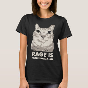 Rage Is Consuming Me Angry Cat Meme Sarcasm Funny T-Shirt