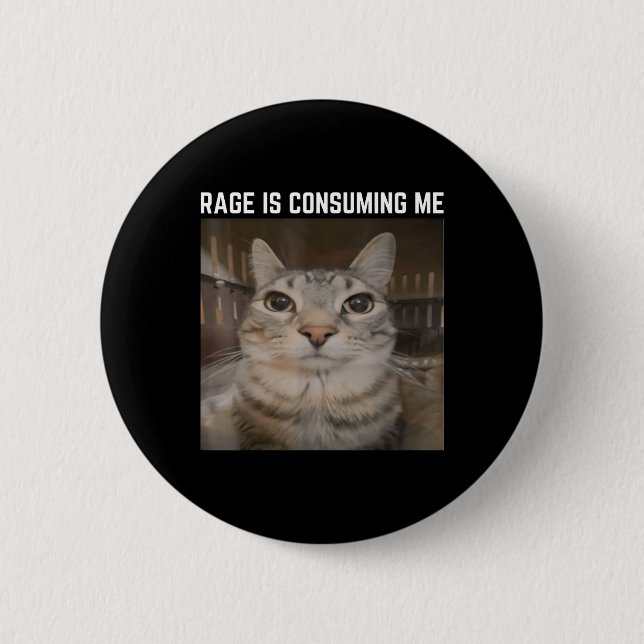 Rage Is Consuming Me Meme Cat Meme Oddly Specific  2 Inch Round Button (Front)