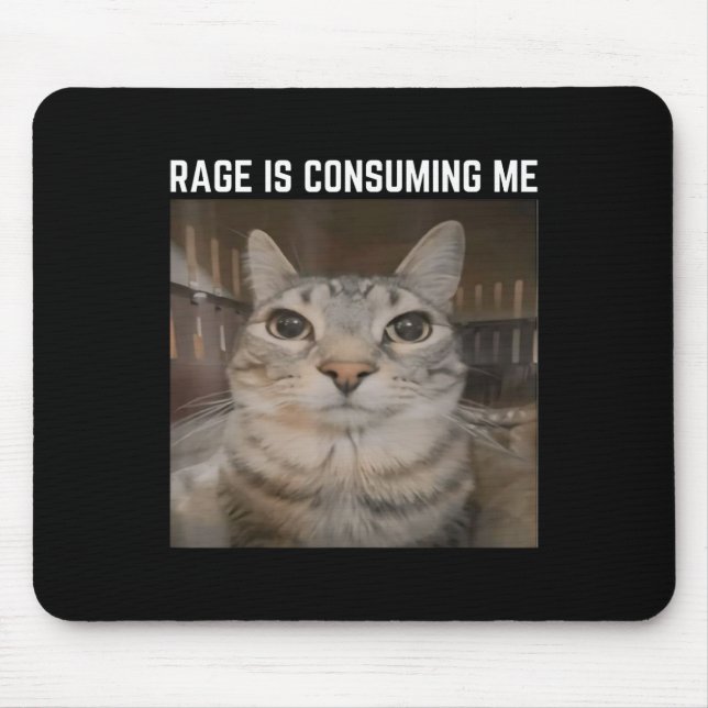 Rage Is Consuming Me Meme Cat Meme Oddly Specific  Mouse Pad (Front)