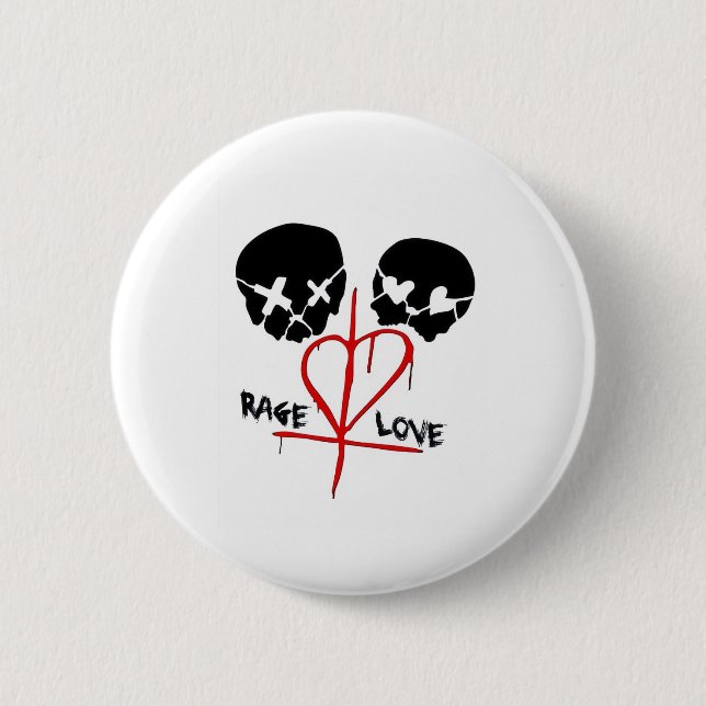 Rage & Love 2 Inch Round Button (Front)