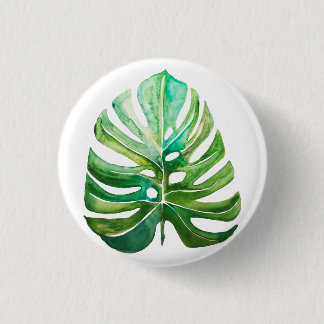 Rage on Monstera Leaf Button