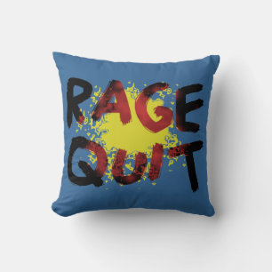 Rage Quit Throw Pillow