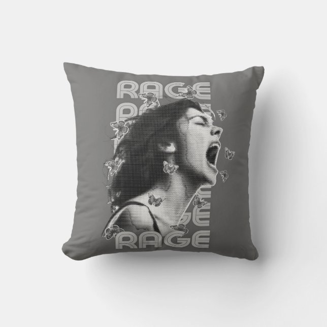 Rage Throw Pillow (Front)