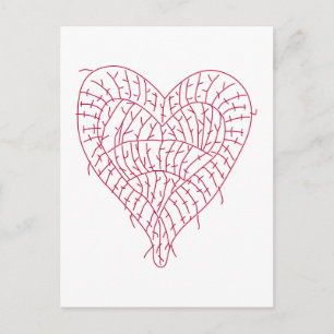 Ragged Heart White Postcard