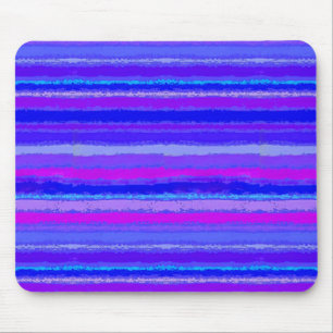Ragged Rainbow Stripes Purples, Pink and Blue Mouse Pad
