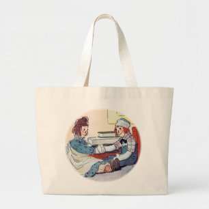 Raggedy Andy Meet for the First Time Large Tote Bag