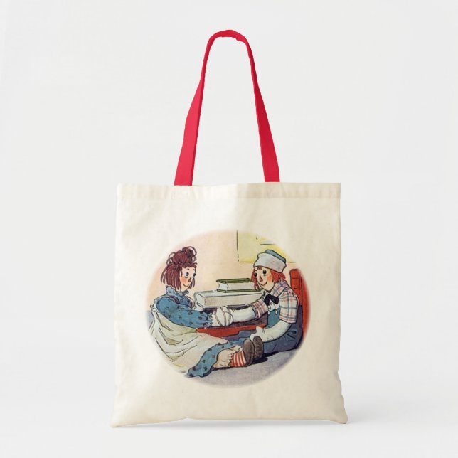 Raggedy Andy Meet for the First Time Tote Bag (Front)