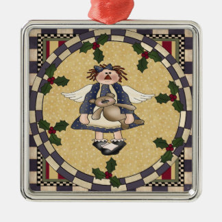Raggedy Angel and Teddy Bear Christmas Ornament